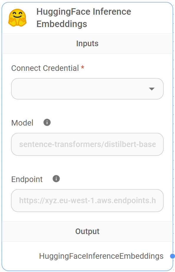 <p>HuggingFace Inference Embeddings Node</p>
